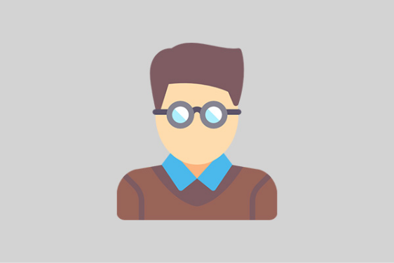 Icon of a man with round glasses