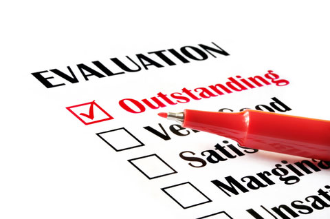 Printed checklist for evaluation
