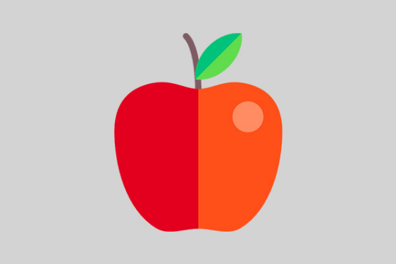 Icon of an orange red apple