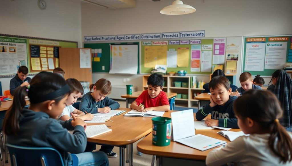Calm, productive classroom environment with engaged students Calm, productive classroom environment with engaged students