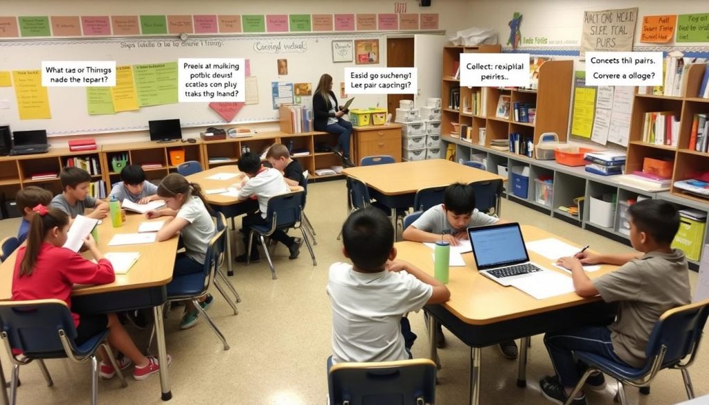 Students engaged in meaningful independent work while teacher conducts small group instruction Students engaged in meaningful independent work while teacher conducts small group instruction