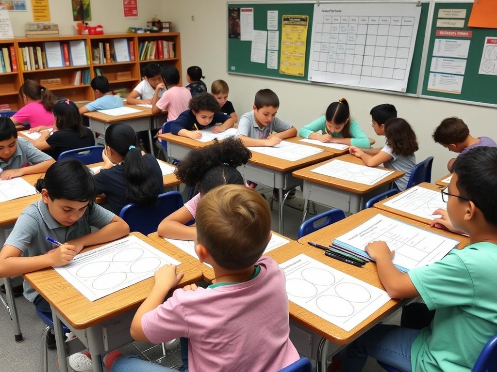 Students using graphic organizers for scaffolding learning Students using graphic organizers for scaffolding learning