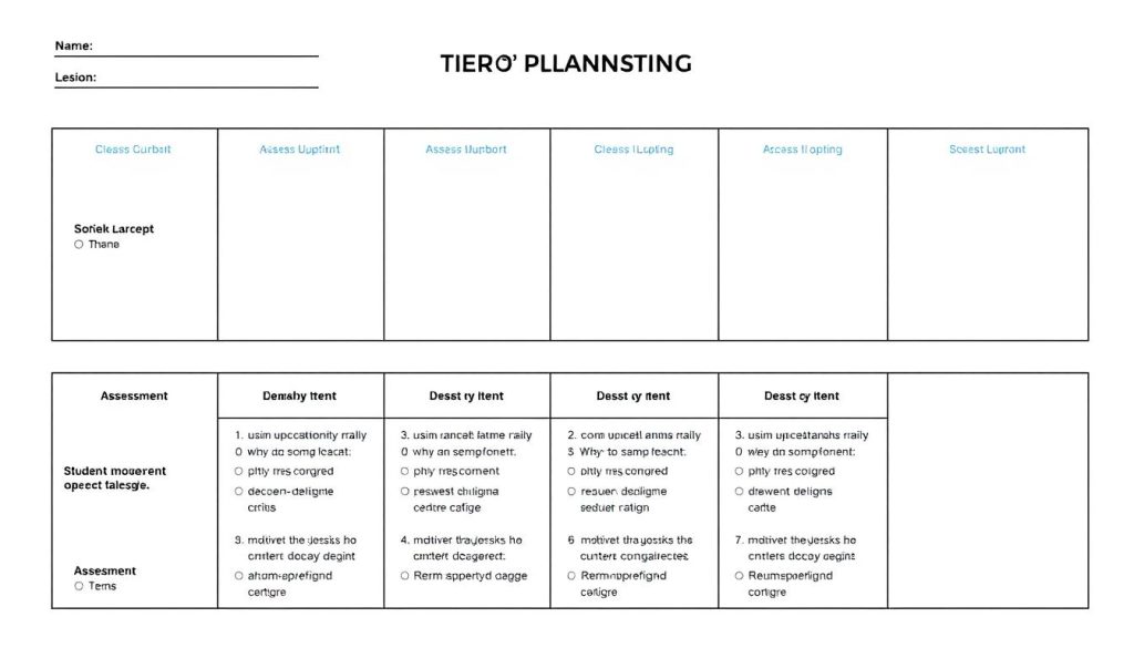 Tiered lesson planning template for differentiated instruction Tiered lesson planning template for differentiated instruction