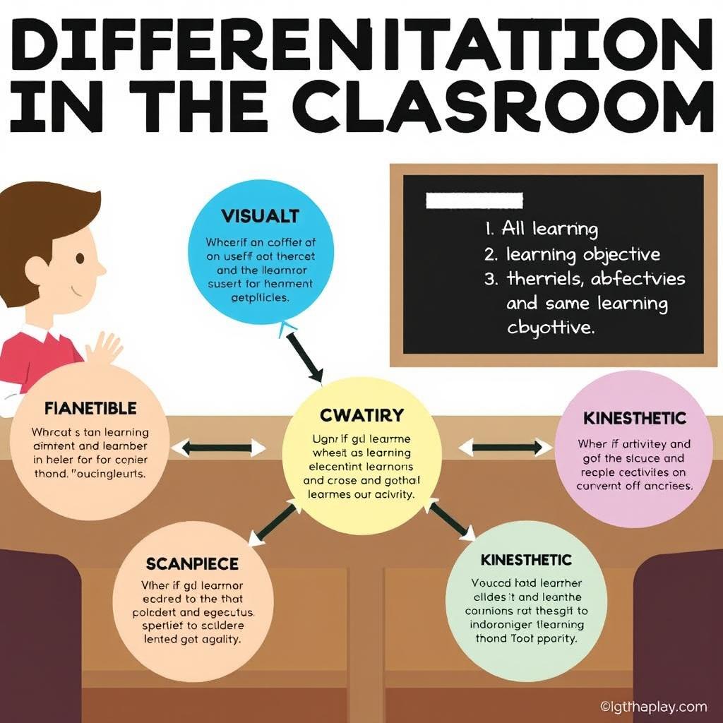 Visual representation of differentiation showing multiple learning paths Visual representation of differentiation showing multiple learning paths
