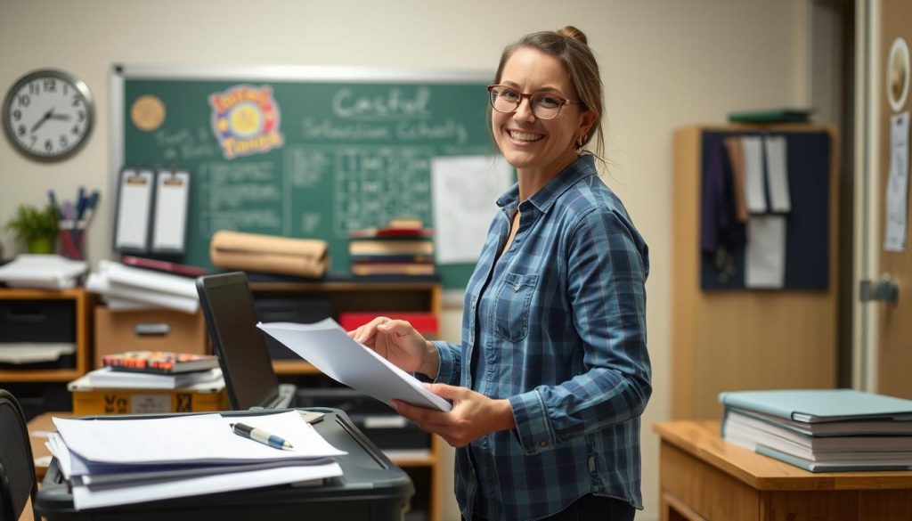 Teacher implementing boundary-setting self-care strategies Teacher implementing boundary-setting self-care strategies