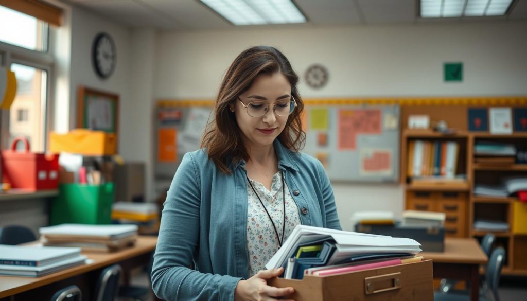 Teacher setting boundaries by leaving work at a reasonable hour as Self-Care practice Teacher setting boundaries by leaving work at a reasonable hour as Self-Care practice