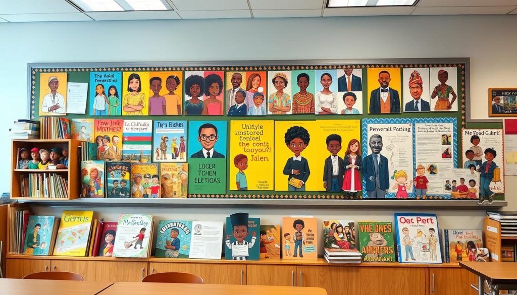 Diverse classroom materials reflecting cultural responsiveness as essential supports for learning