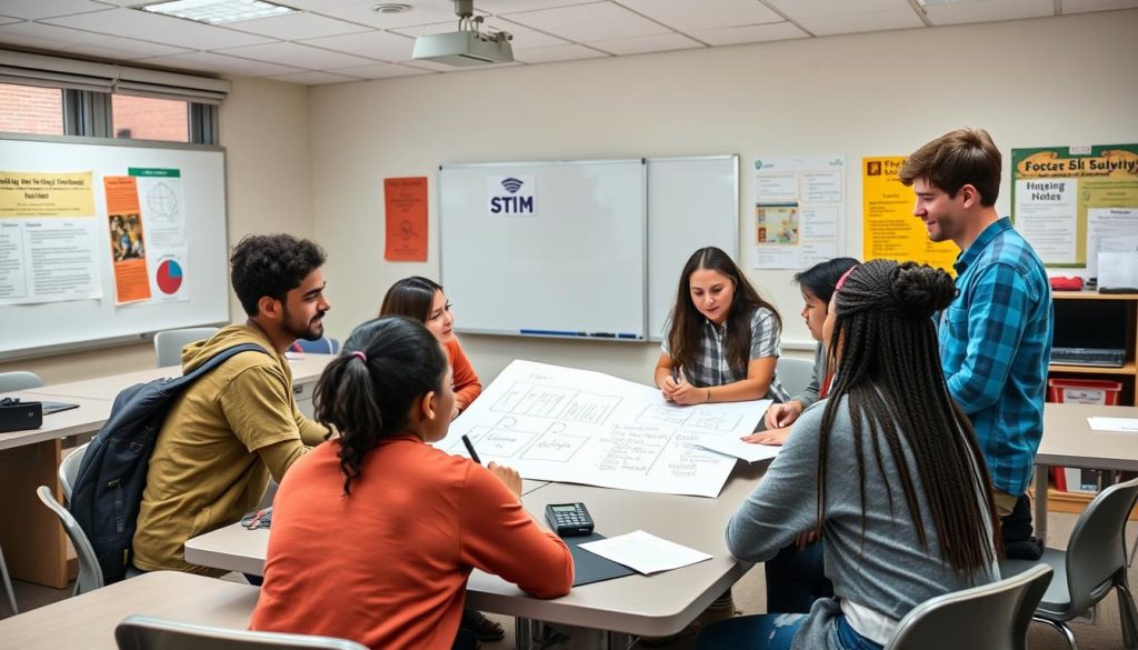 High school students engaged in a collaborative formative assessment activity
