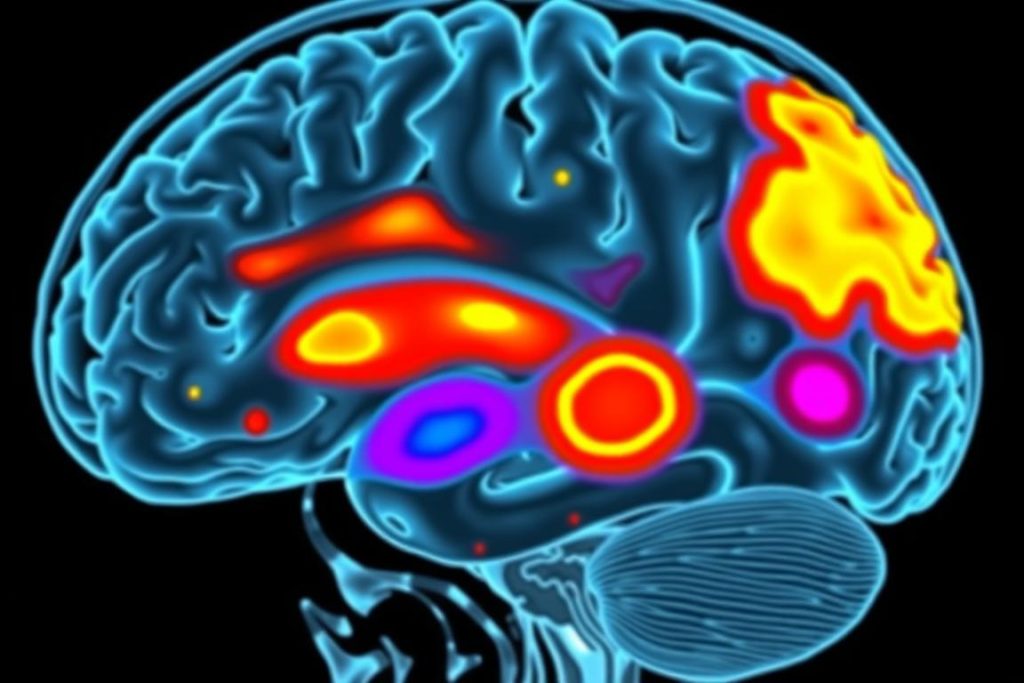 Brain scan showing active attention networks highlighting how students learn through focused engagement Brain scan showing active attention networks highlighting how students learn through focused engagement