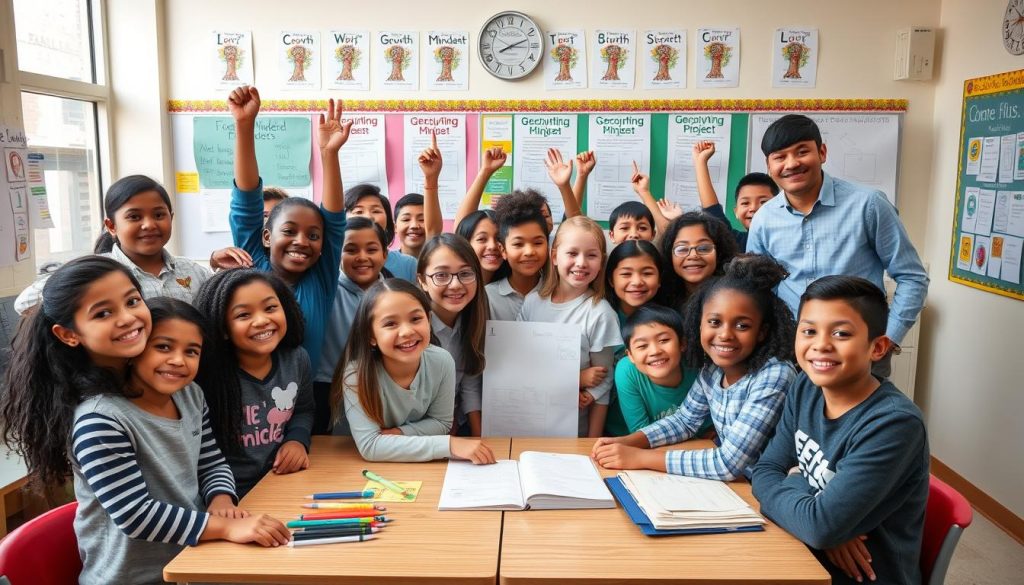 Students celebrating growth and achievement in a supportive classroom environment Students celebrating growth and achievement in a supportive classroom environment