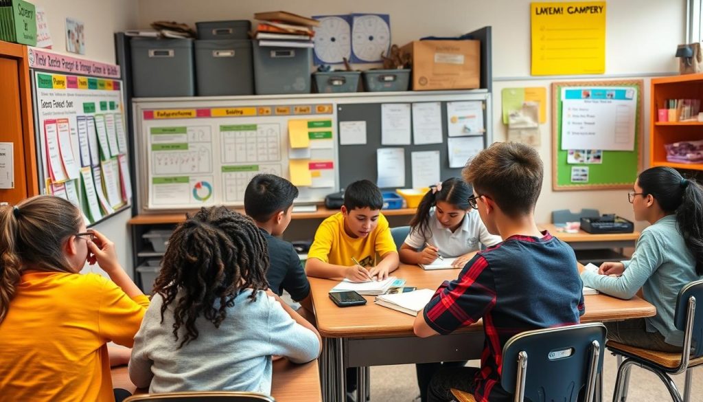 Students engaged in activities that develop executive function skills in an empowered learning environment