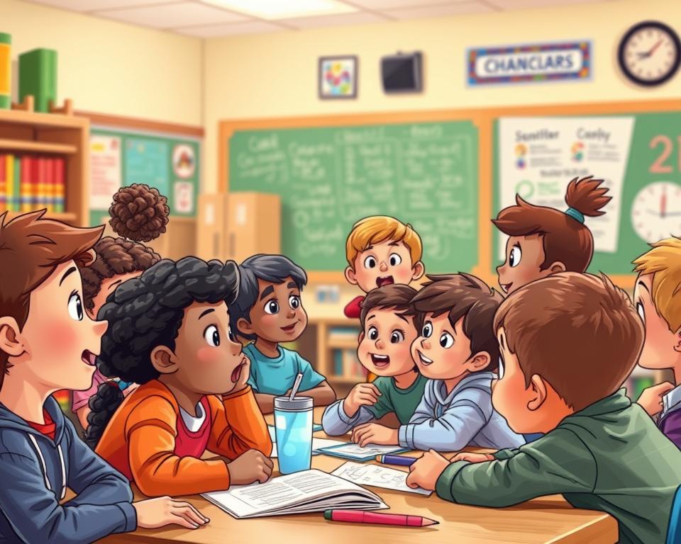 Teacher engaging with students in an emotionally supportive classroom environment