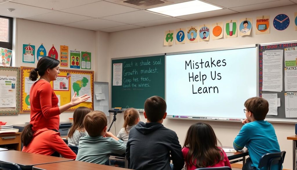 Teacher implementing growth mindset strategies in classroom Teacher implementing growth mindset strategies in classroom