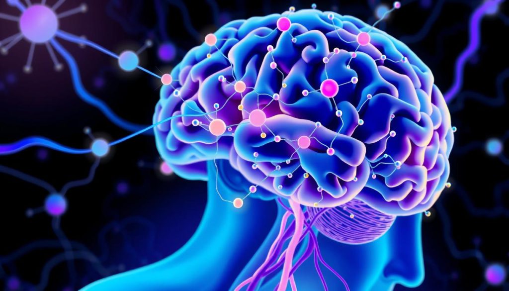 Visualization of neural connections forming in the brain representing brain plasticity and Visualization of neural connections forming in the brain, representing brain plasticity and learning