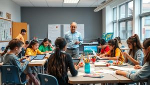 Diverse students engaged in different learning activities in a classroom where choices matter