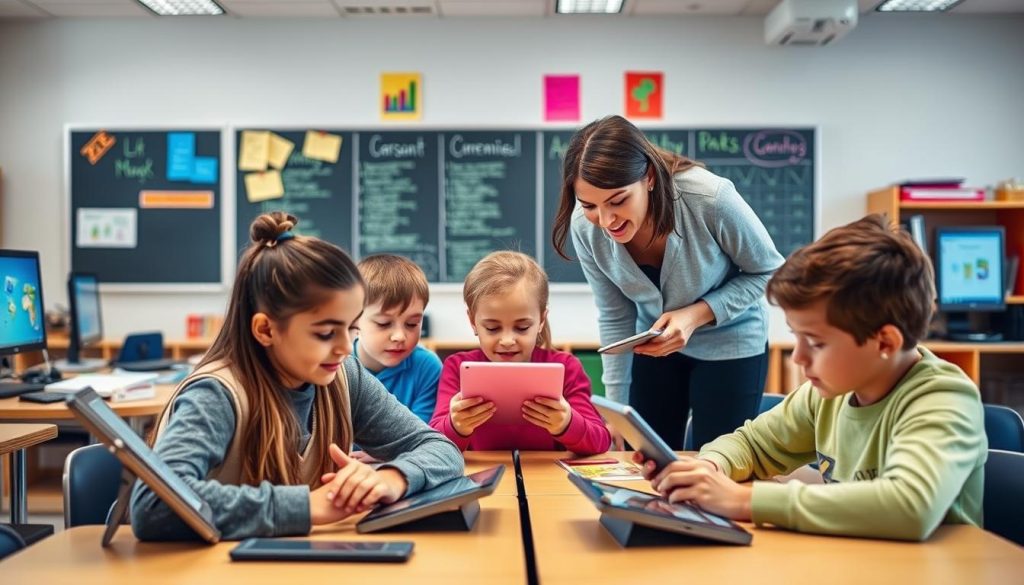 Students using educational technology tools to enhance learning and student success