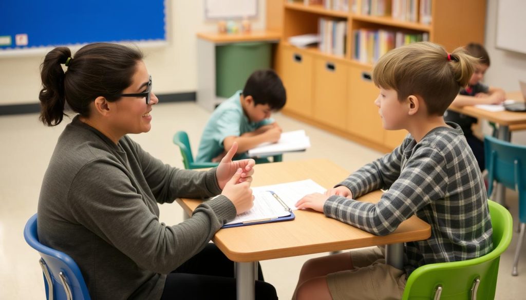 Teacher conferencing with students about their learning choices