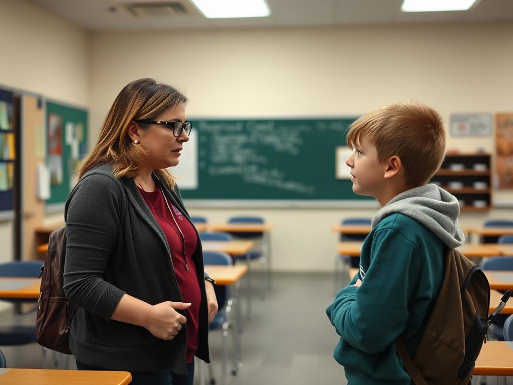 Teacher demonstrating delayed consequences in Love and Logic approach