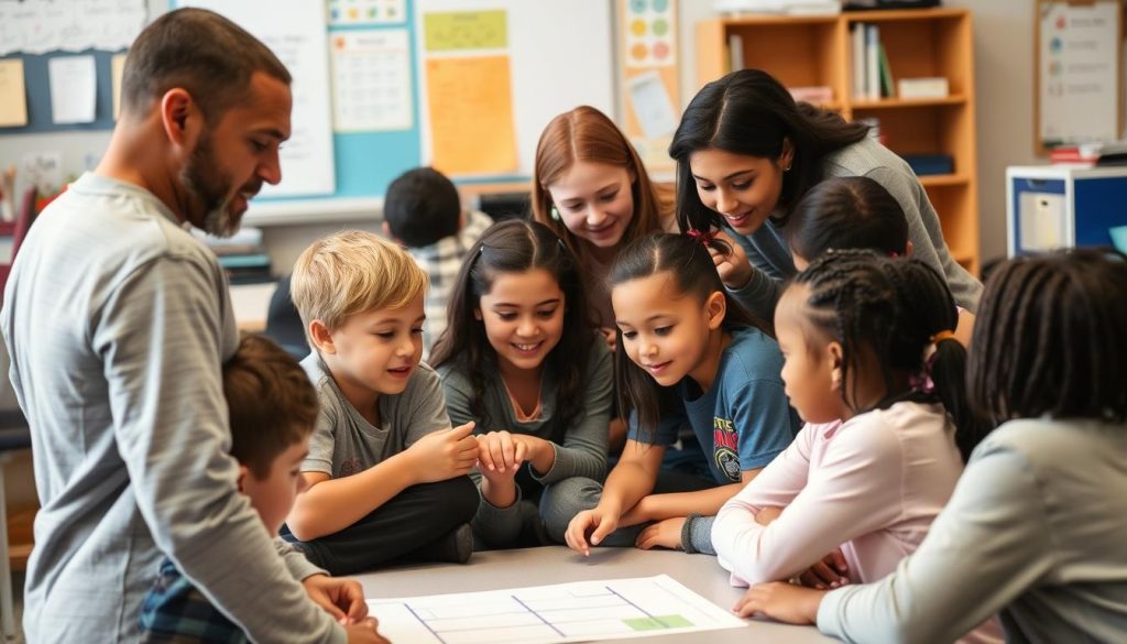 Teacher facilitating shared thinking with Love and Logic approach