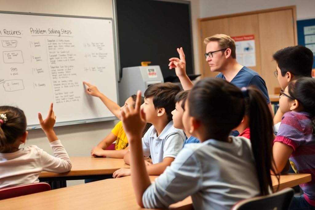 Teacher guiding students through problem-solving using Love and Logic Core Principles