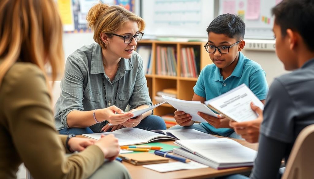 Teacher implementing alternative assessment techniques for success with ELL students using portfolios and performance tasks Teacher implementing alternative assessment techniques for success with ELL students using portfolios and performance tasks