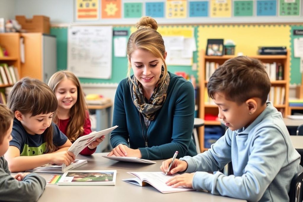 Teacher implementing differentiated instruction as a technique for success with ELL students at various proficiency levels Teacher implementing differentiated instruction as a technique for success with ELL students at various proficiency levels