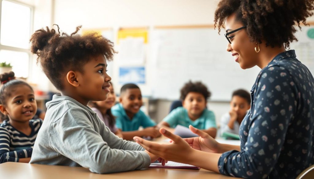 Teacher implementing standards-aligned lesson with students