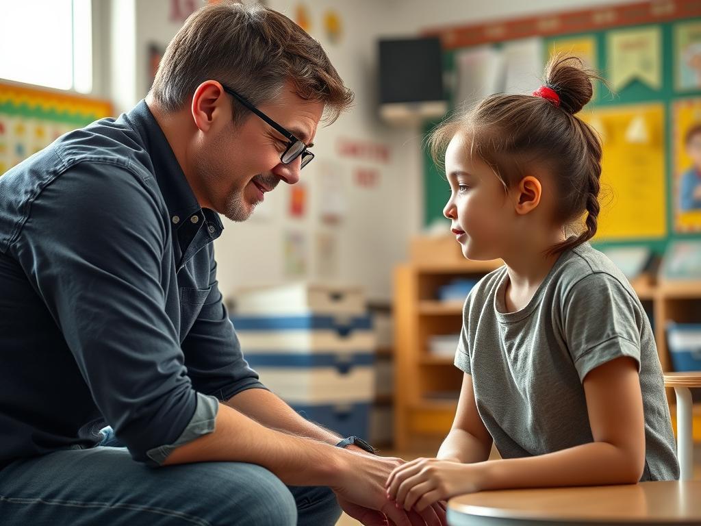 Teacher showing empathy to a student while implementing Love and Logic Core Principles