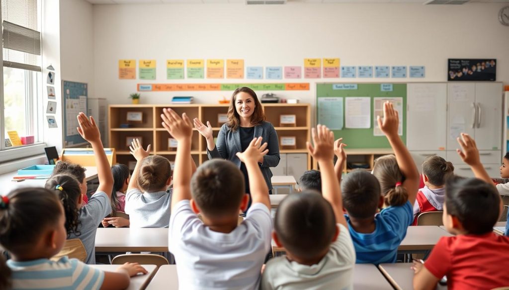 Teacher successfully implementing classroom management Top Strategies with engaged students Teacher successfully implementing classroom management Top Strategies with engaged students