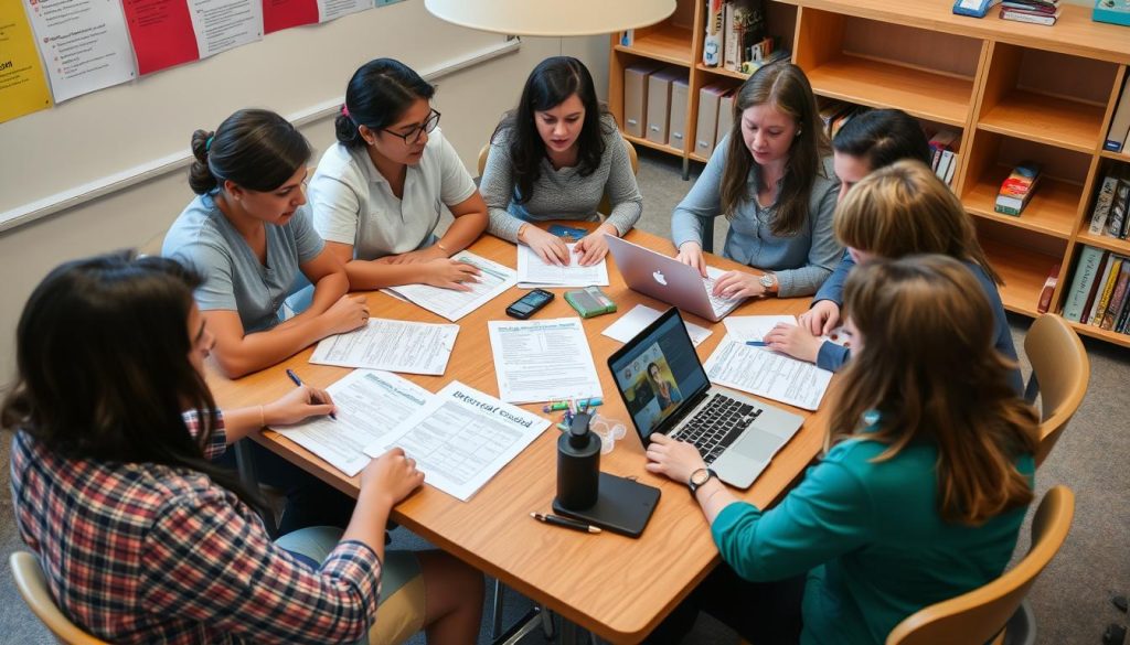 Teachers collaborating to solve challenges with integrating standards Teachers collaborating to solve challenges with integrating standards