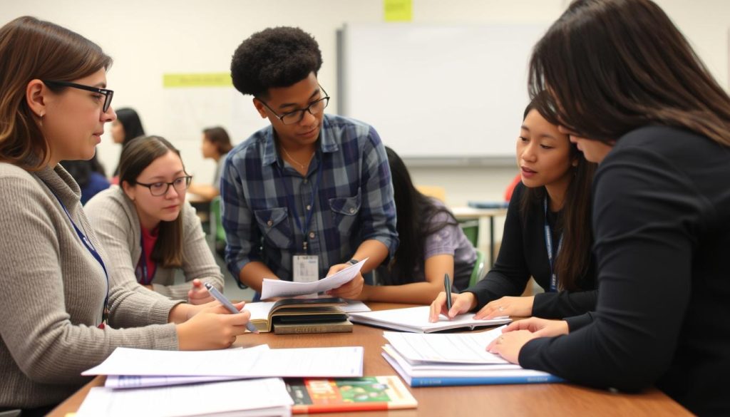 Teachers participating in a professional development workshop on inclusive strategies for ELLs Teachers participating in a professional development workshop on inclusive strategies for ELLs