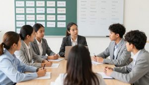 Students actively using vocabulary words in a classroom discussion applying the five key Students actively using vocabulary words in a classroom discussion applying the five key principles