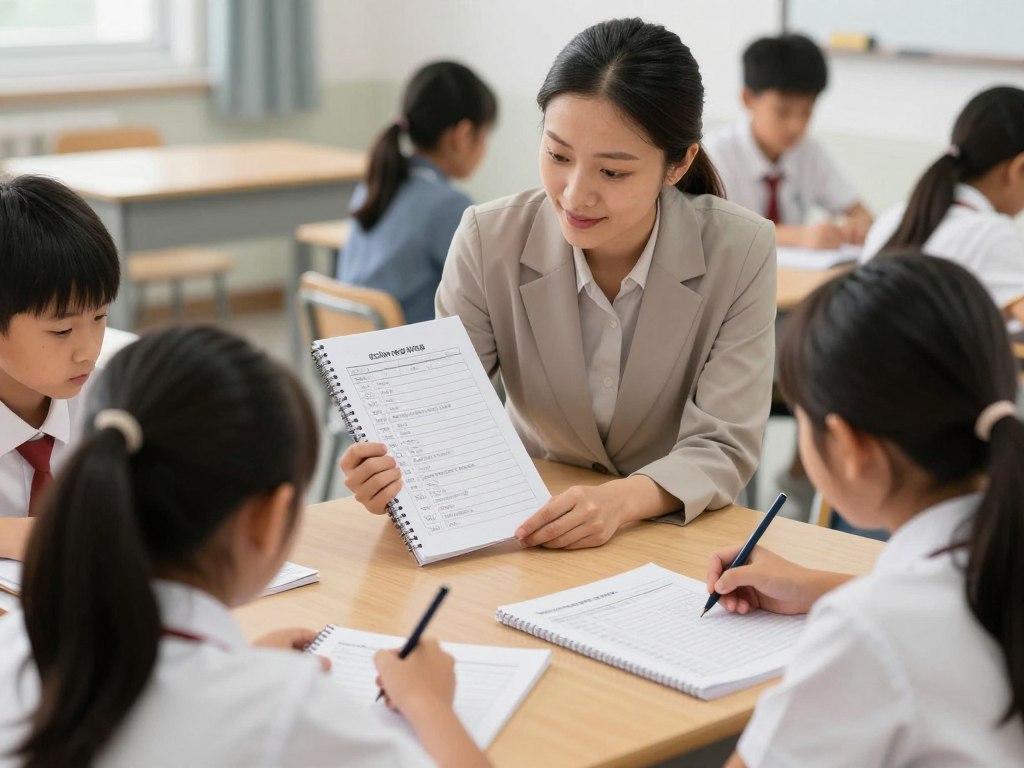 Teacher assessing student vocabulary knowledge using multiple assessment methods aligned with the five key principles