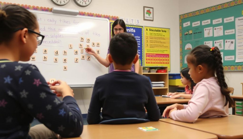 Teacher demonstrating structured literacy techniques highlighting the importance of reading instruction
