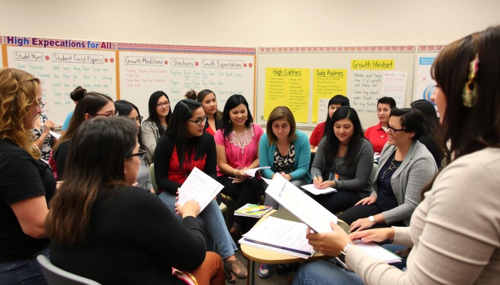 Teacher engaged in professional development about high expectations