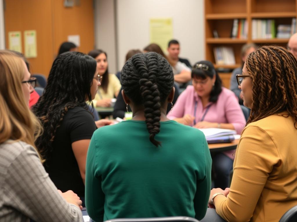 Teacher participating in professional development about safe learning environments Teacher participating in professional development about safe learning environments