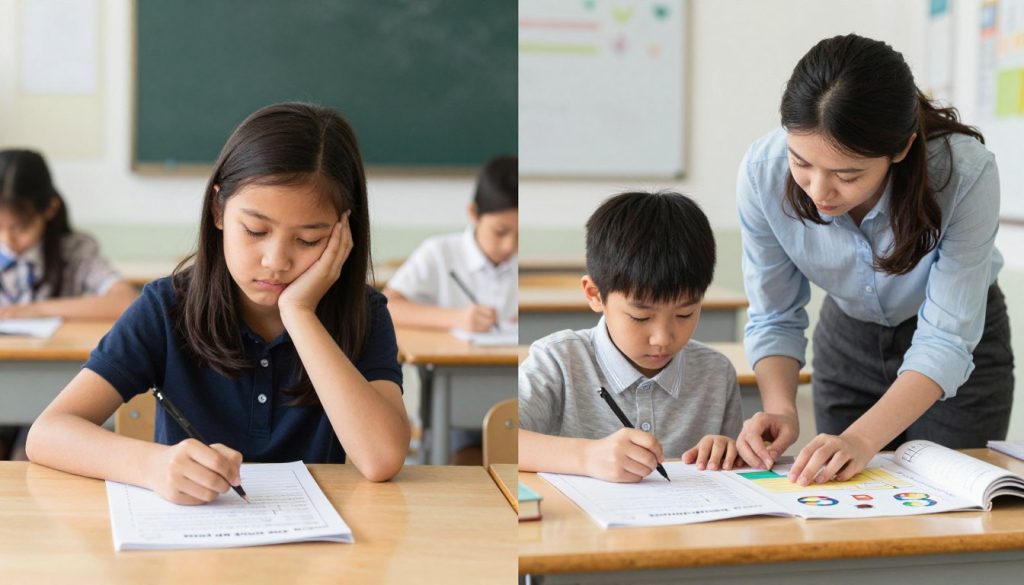 A classroom showing examples of both effective and ineffective approaches to teaching gifted students