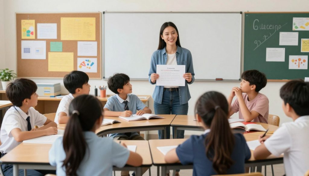 A diverse classroom community celebrating learning achievements together, showing both gifted and typical learners