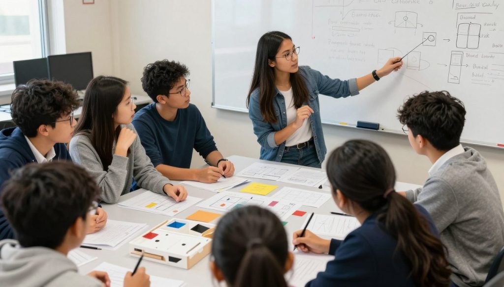 Students engaged in problem-based learning activity Students engaged in problem-based learning activity