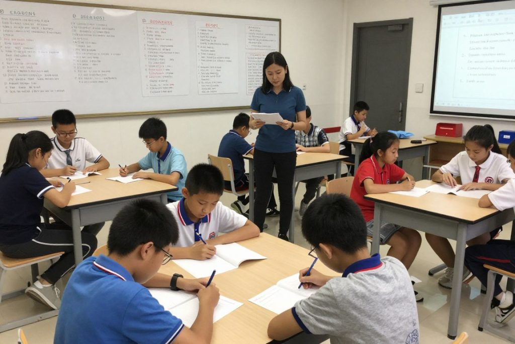 Students working in flexible learning groups based on readiness levels