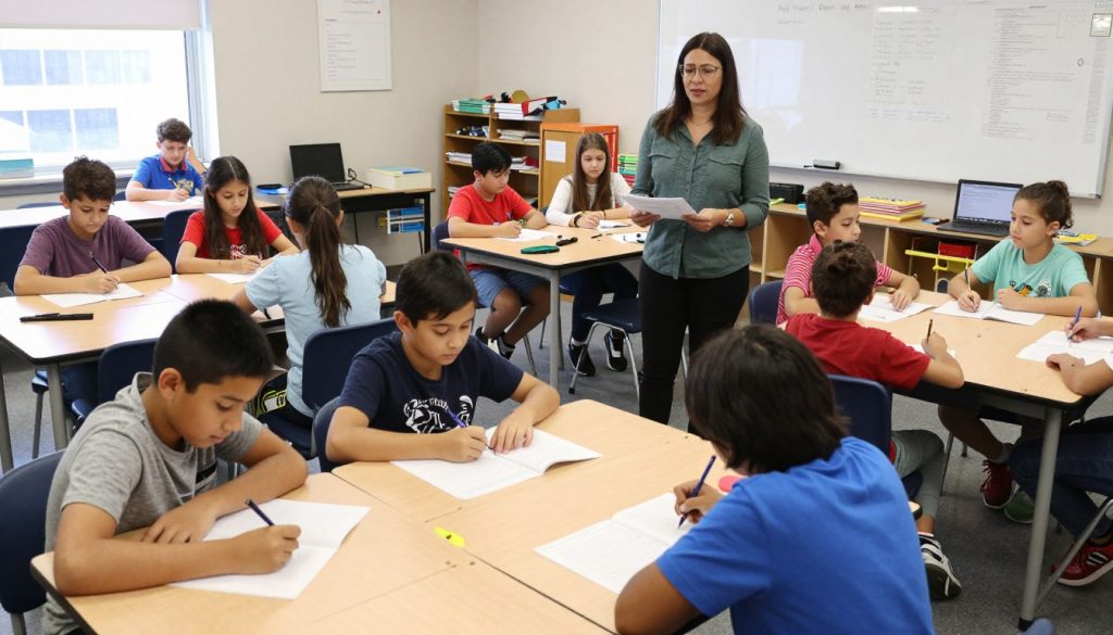Teacher addressing diverse learning needs in a classroom with gifted students