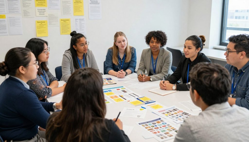 Teachers collaborating in a professional development session focused on student engagement strategies