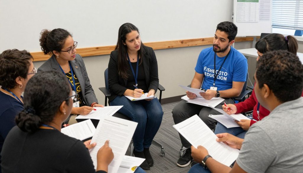 Teachers collaborating in professional development focused on gifted education strategies